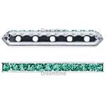 Dreamtime Crystal DC 77725 Rondelle Spacer Bars 4 Hole Emerald/Silver